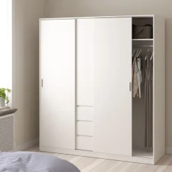 Kledingkast Luna Wit - 177x201x60 cm