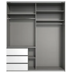 Kledingkast Oss Donkergrijs - 200x236x65 cm