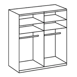 Kledingkast Oss Donkergrijs - 200x236x58 cm