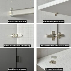 Kledingkast Oss Donkergrijs - 100x236x58 cm