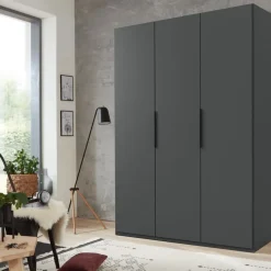 Kledingkast Oss Donkergrijs - 150x236x58 cm