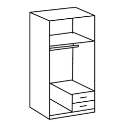 Kledingkast Stolpen Grafiet - 90x199x58 cm