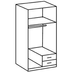 Kledingkast Stratum Naturel - 90x199x58 cm