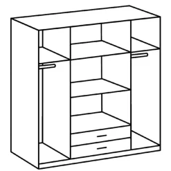 Kledingkast Toledo Grafiet - 180x199x58 cm