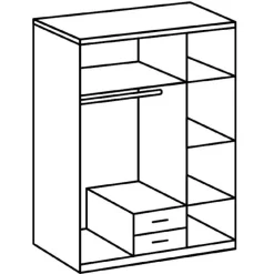 Kledingkast Toledo Grafiet - 135x199x58 cm