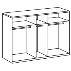 Kledingkast Tudela Donkergrijs - 225x210x58 cm
