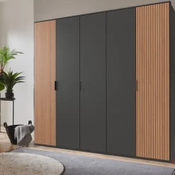 Kledingkast Veghel Donkergrijs - 225x210x58 cm