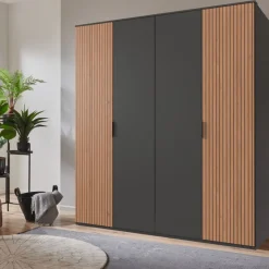 Kledingkast Veghel Donkergrijs - 180x210x58 cm