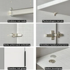 Kledingkast Veghel Wit - 225x210x58 cm