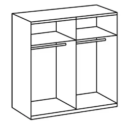 Kledingkast Vught Donkergrijs - 179x198x64 cm