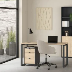 Ladekast Bram Donkergrijs / Eiken - 41x61x49 cm