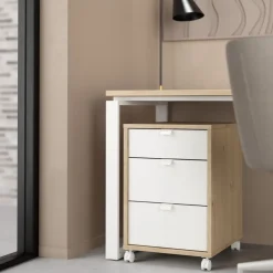 Ladekast Bram Eiken / Wit - 41x61x49 cm