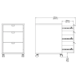 Ladekast Bram Eiken / Wit - 41x61x49 cm