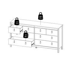 Ladekast Dallas Eiken - 160x80x39 cm