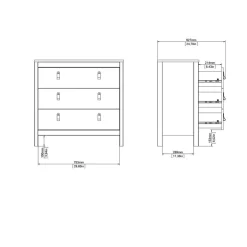 Ladekast Dallas Wit - 84x80x39 cm