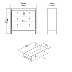 Ladekast Dallas Wit - 84x80x39 cm