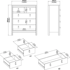 Ladekast Dallas Zwart - 83x99x39 cm