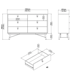 Ladekast Denver Eiken - 150x95x40 cm