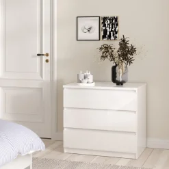 Ladekast Luna Hoogglans Wit - 77x71x50 cm