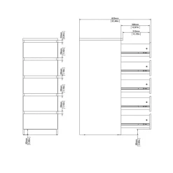 Ladekast Luna Hoogglans Wit - 41x112x50 cm