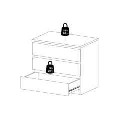 Ladekast Luna Wit - 77x71x50 cm