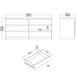 Ladekast Luna Wit - 154x71x50 cm