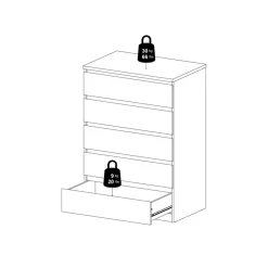 Ladekast Luna Wit - 77x112x50 cm