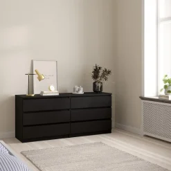 Ladekast Luna Zwart - 154x71x50 cm