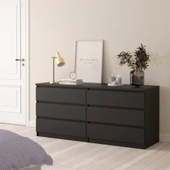 Ladekast Luna Zwart - 154x71x50 cm