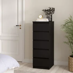 Ladekast Luna Zwart - 41x112x50 cm