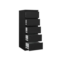 Ladekast Luna Zwart - 41x112x50 cm