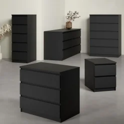 Ladekast Luna Zwart - 77x71x50 cm