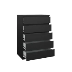 Ladekast Luna Zwart - 77x112x50 cm