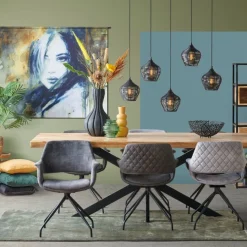 Light - Living Light & Living Hanglamp Alvaro Zwart - 5 x E27 - 100 cm breed