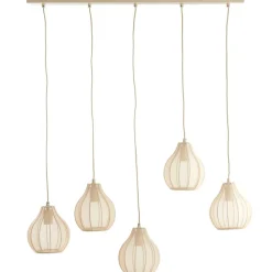 Light - Living Light & Living Hanglamp Elati Naturel - 5 x E27 - 100 cm breed