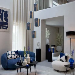 Light - Living Light & Living Hanglamp Kozana Blauw - E27 - Ø 36 cm