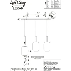 Light - Living Light & Living Hanglamp Lekar Goud - 3 x E27 - 100 cm breed