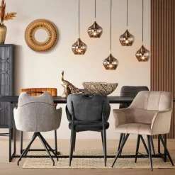 Light - Living Light & Living Hanglamp Rakel Brons - 5 x E27 - 104 cm breed