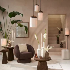 Light - Living Light & Living Tafellamp Dania Bruin - E27 - 50 cm hoog