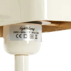 Light - Living Light & Living Tafellamp Elenie Crème - E27 - 36 cm hoog