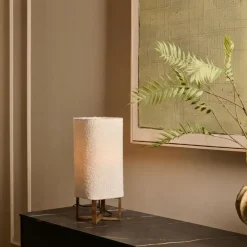 Light - Living Light & Living Tafellamp Wyn Crème / Bruin - E27 - 39 cm hoog