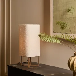 Light - Living Light & Living Tafellamp Wyn Crème / Bruin - E27 - 51 cm hoog