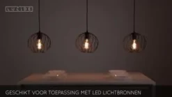 Lucide Hanglamp Danza Zwart - 3 x E27 - 130 cm breed