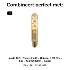 Lucide Hanglamp Joanet Zwart - E27 - Ø 16 cm