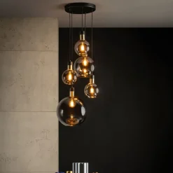 Lucide Hanglamp Julius Zwart - 5 x E27 - Ø 50 cm