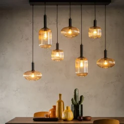 Lucide Hanglamp Maloto Goud - 7 x E27 - 150 cm breed