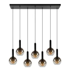 Lucide Hanglamp Marius Zwart - 7 x E27 - 130 cm breed
