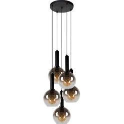 Lucide Hanglamp Marius Zwart - 5 x E27 - Ø 55 cm