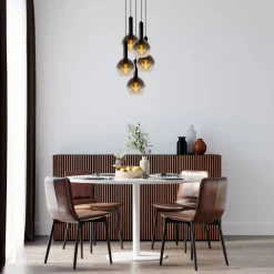 Lucide Hanglamp Marius Zwart - 5 x E27 - Ø 55 cm