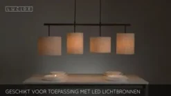 Lucide Hanglamp Maya Beige - 4 x E27 - 107 cm breed